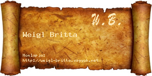 Weigl Britta névjegykártya